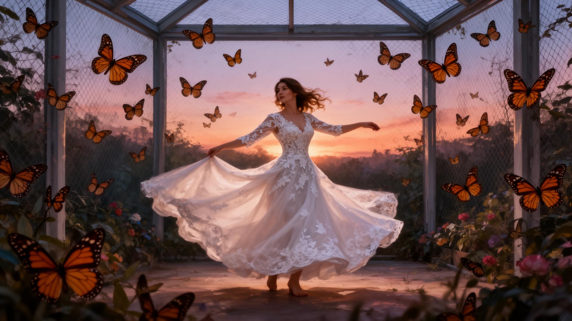 Bridal portrait inside the enclosure